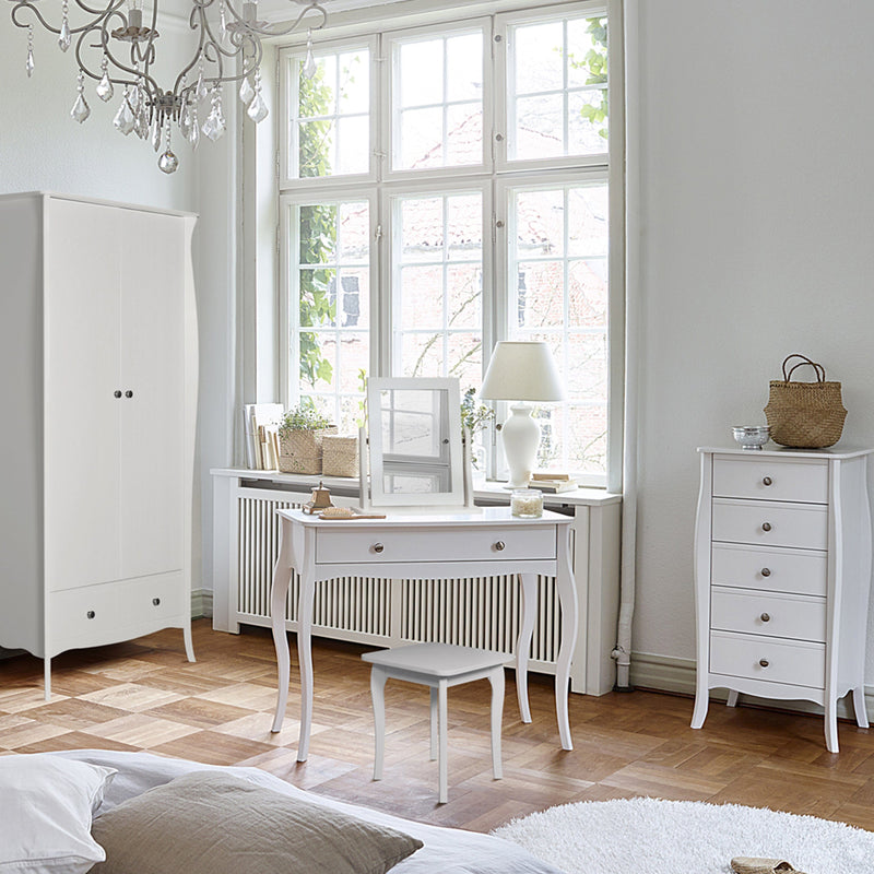 FTG Mirror Baroque Mirror White Bed Kings