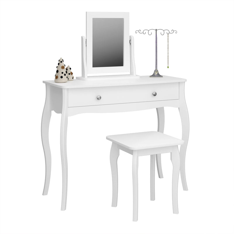 FTG Mirror Baroque Mirror White Bed Kings