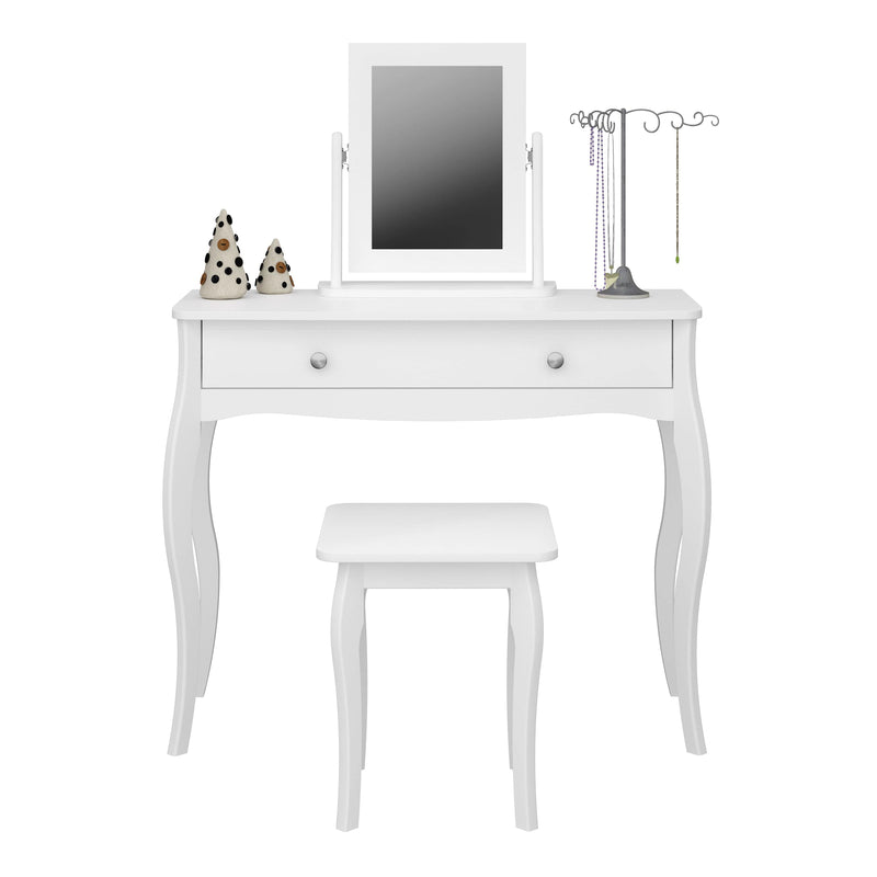 FTG Mirror Baroque Mirror White Bed Kings