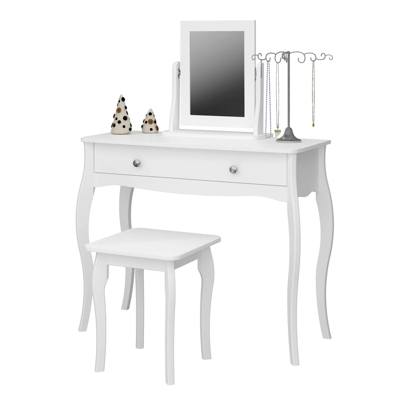FTG Mirror Baroque Mirror White Bed Kings