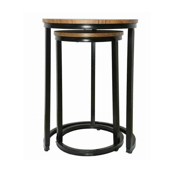 LPD Nest Of Tables Java Nest Tables Black Frame-Distressed Tops Bed Kings