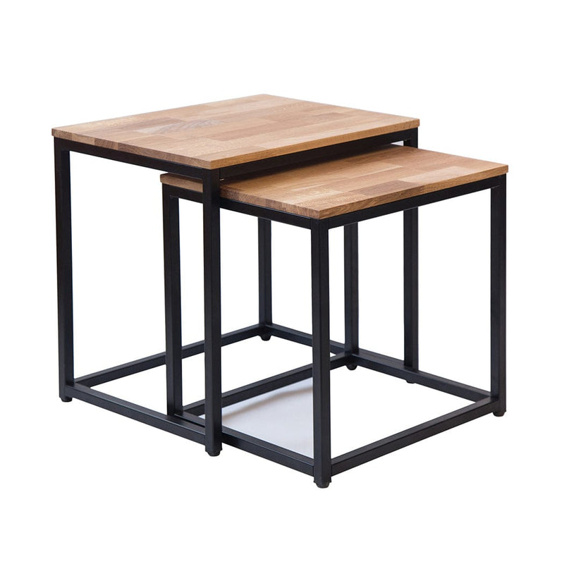 LPD Nest Of Tables Mirlelle Nest Of Tables Solid Oak Black Metal Frame Bed Kings