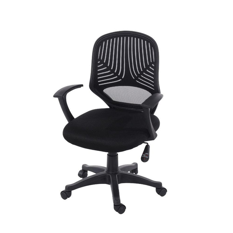 Core Products Office Chair Loft Home Office - Home Office Chair In Black Mesh Back, Black Fabric Seat & Black Base - Black Bed Kings