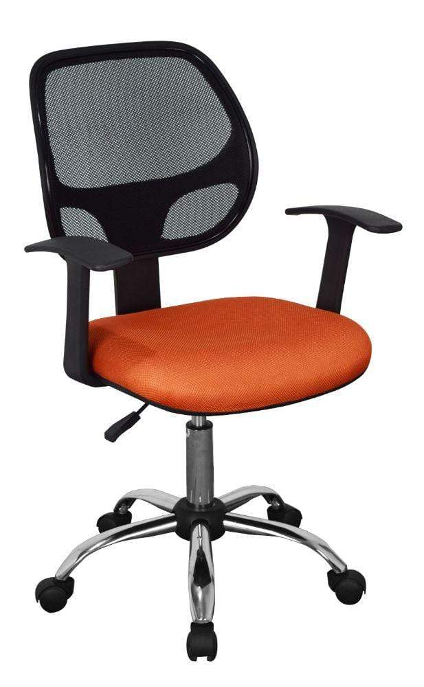 Core Products Office Chair Loft Home Office - Home Office Chair In Black Mesh Back, Orange Fabric Seat With Chrome Base - Black/Orange Bed Kings