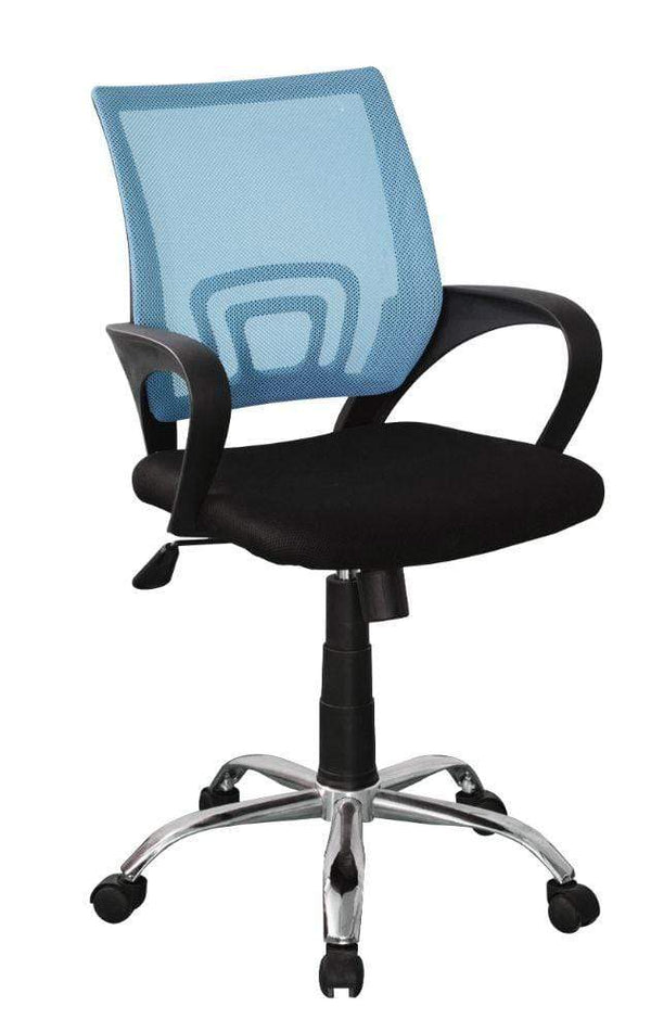 Core Products Office Chair Loft Home Office - Study Chair In Blue Mesh Back, Black Fabric Seat & Chrome Base  - Black/Blue Bed Kings