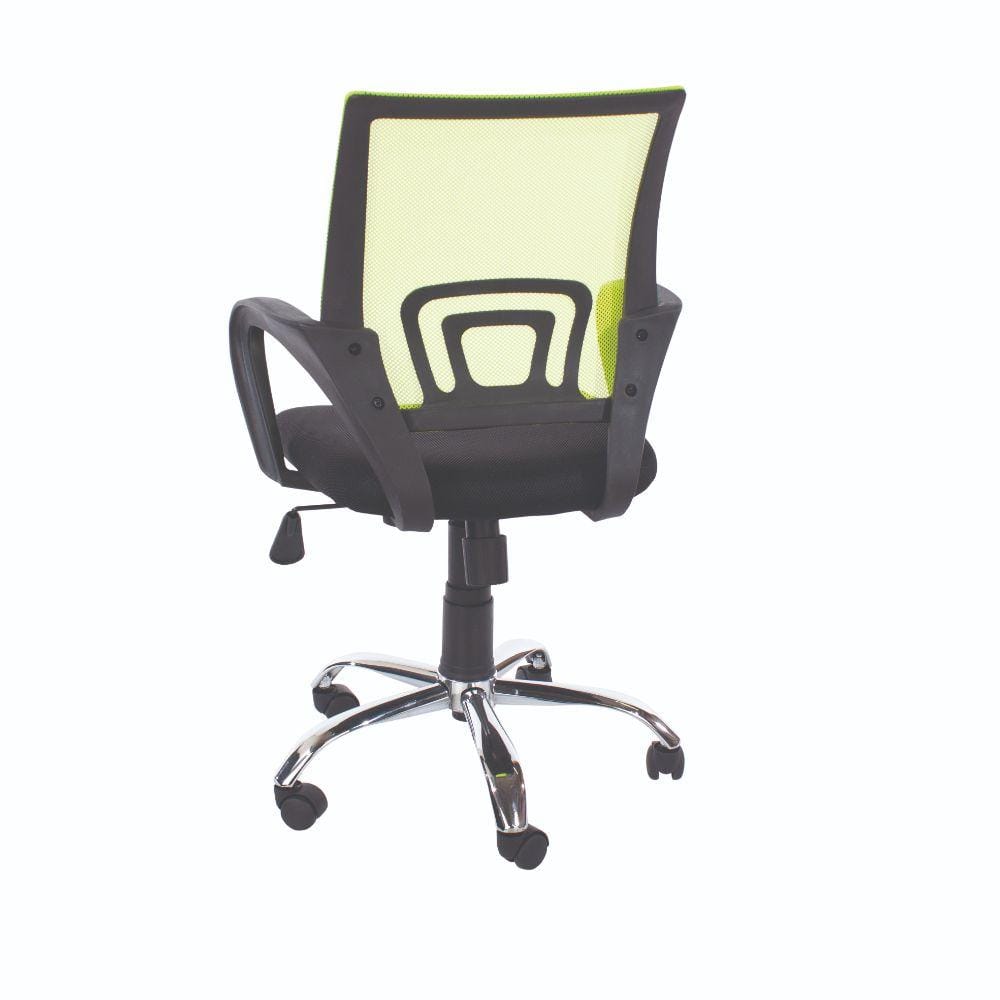 Core Products Office Chair Loft Home Office - Study Chair In Lime Green Mesh Back, Black Fabric Seat & Chrome Base - Black/Lime Green Bed Kings