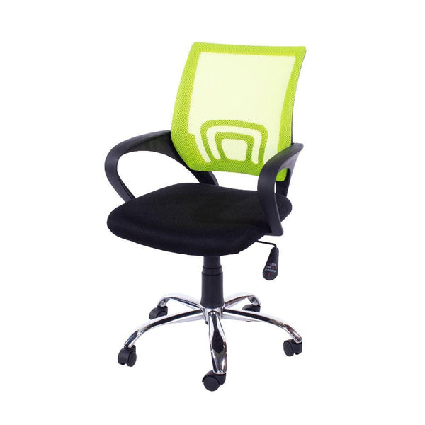 Core Products Office Chair Loft Home Office - Study Chair In Lime Green Mesh Back, Black Fabric Seat & Chrome Base - Black/Lime Green Bed Kings