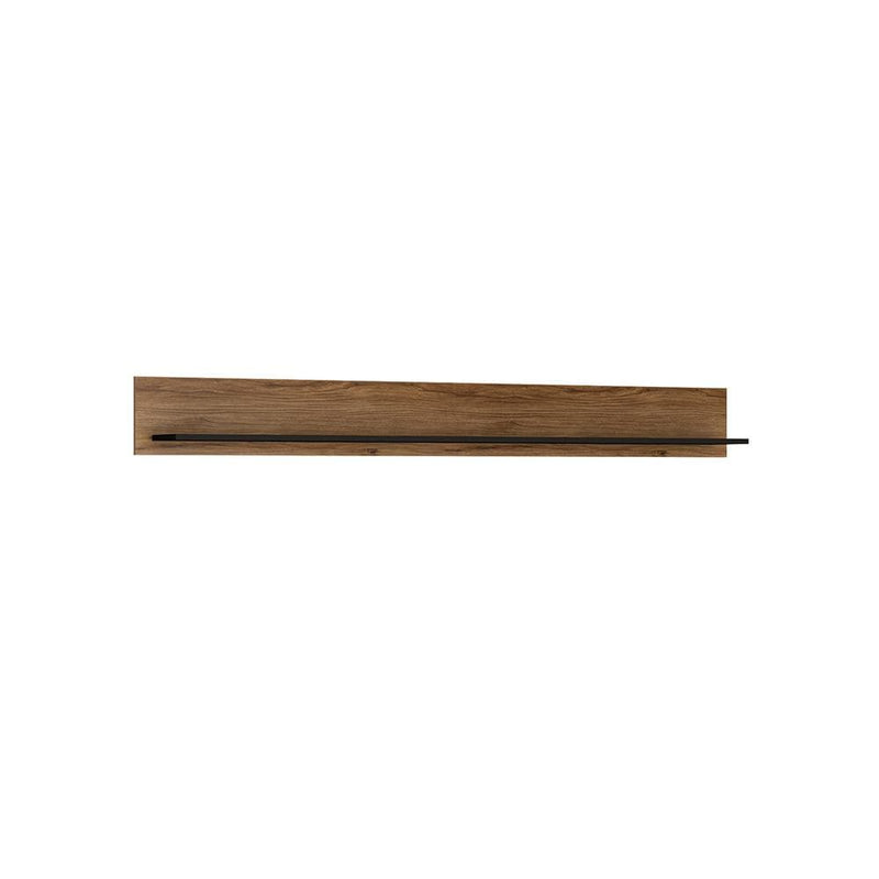 FTG Shelving Unit Brolo - Wall shelf 197 cm - Black and dark wood Bed Kings