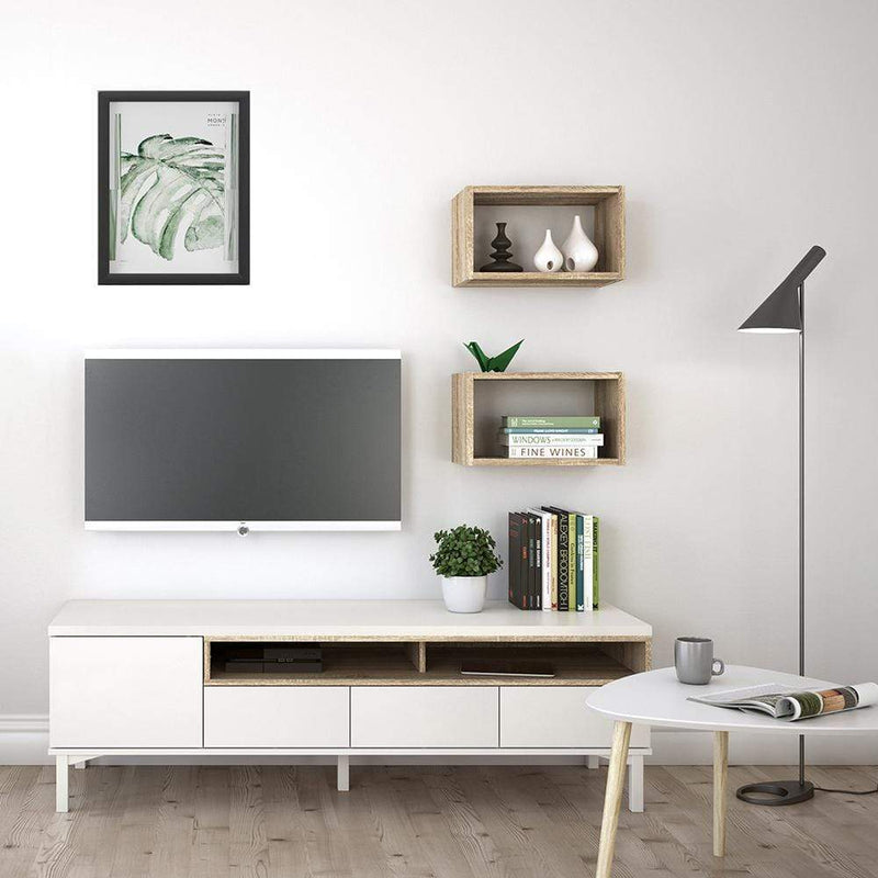 FTG Shelving Unit Roomers - Wall Shelf Unit in Oak Bed Kings