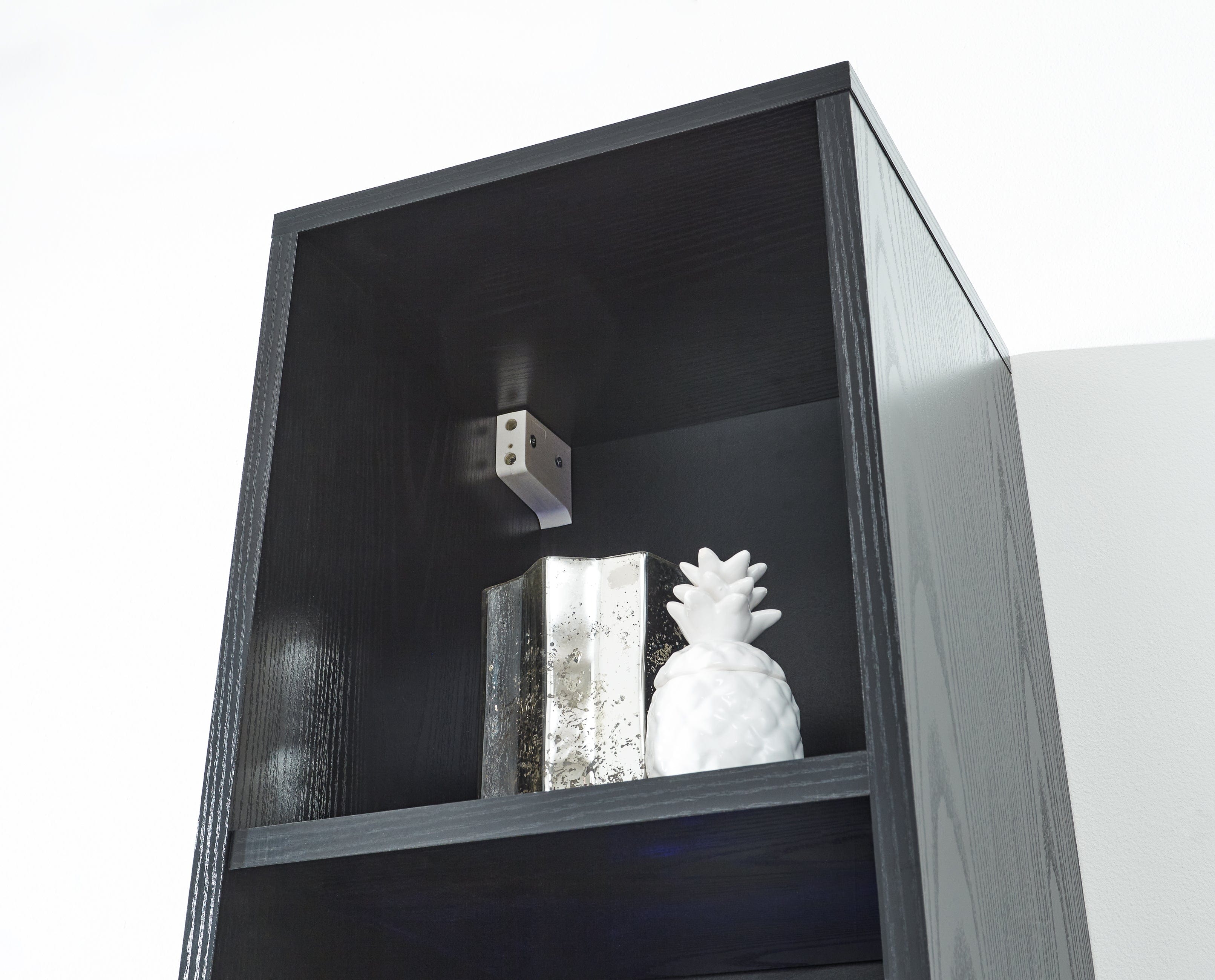 GFW Shelving Unit Galicia Tall Shelf Unit With Led Black Bed Kings