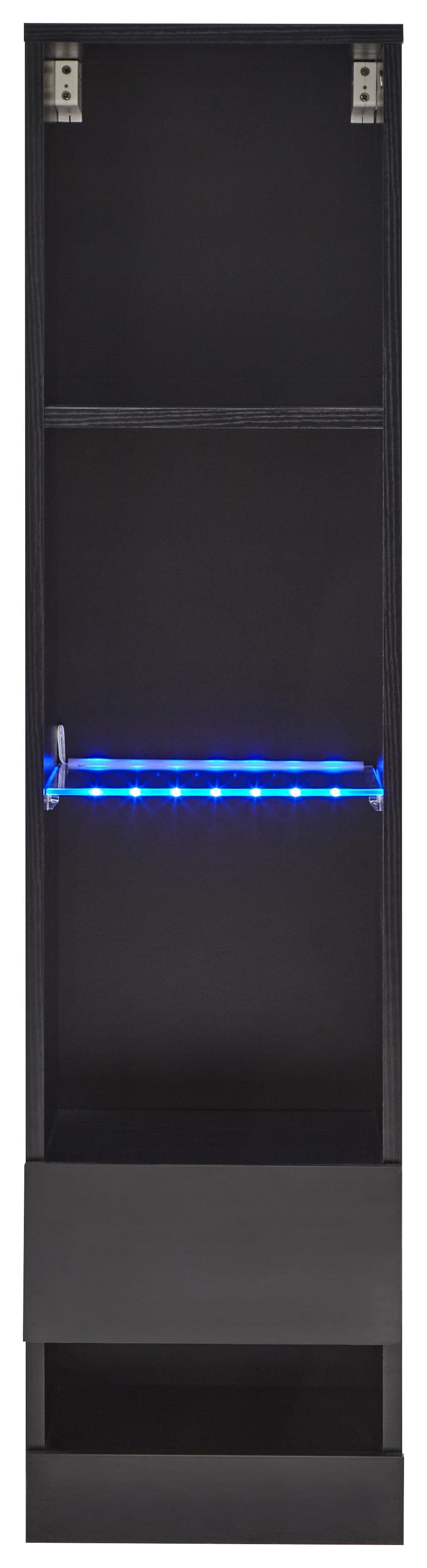 GFW Shelving Unit Galicia Tall Shelf Unit With Led Black Bed Kings