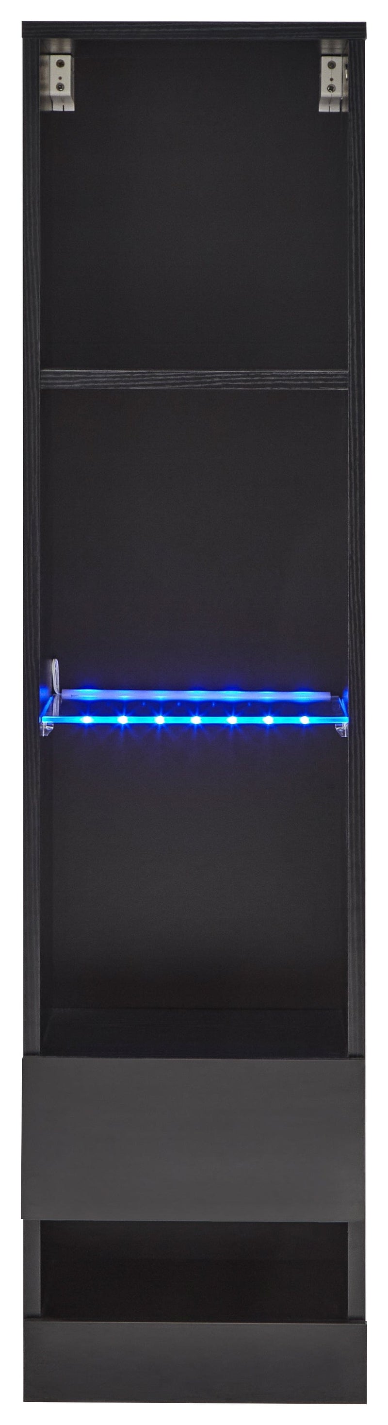 GFW Shelving Unit Galicia Tall Shelf Unit With Led Black Bed Kings