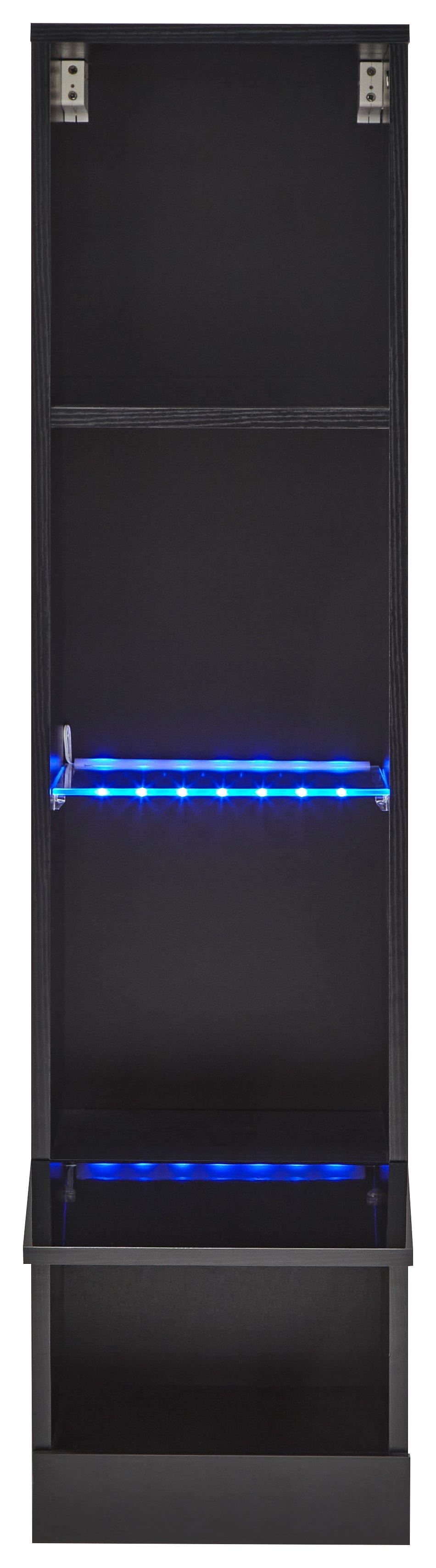 GFW Shelving Unit Galicia Tall Shelf Unit With Led Black Bed Kings