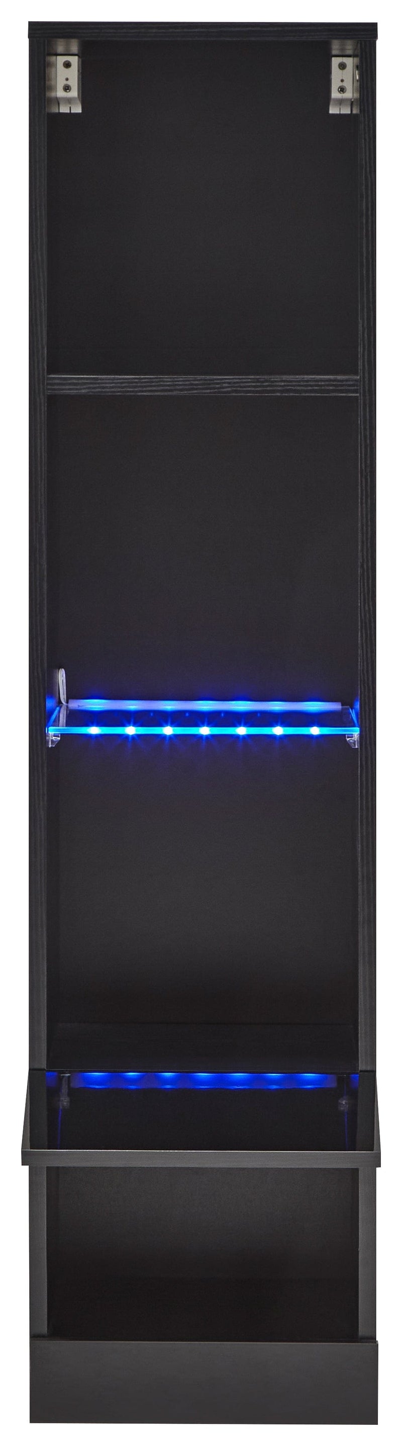 GFW Shelving Unit Galicia Tall Shelf Unit With Led Black Bed Kings