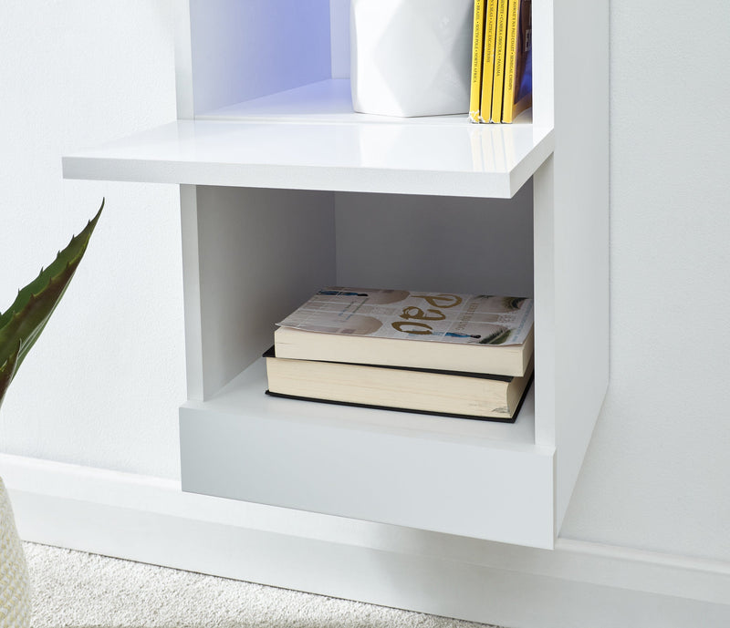 GFW Shelving Unit Galicia Tall Shelf Unit With Led White Bed Kings