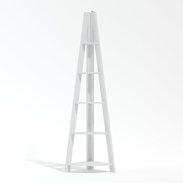 LPD Shelving Unit Tiva Corner Ladder Shelving White Bed Kings