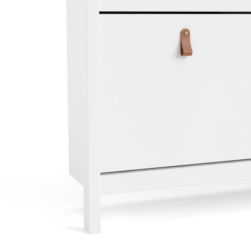 FTG Shoe Cabinet Barcelona Shoe Cabinet 4 Compartments In White Bed Kings