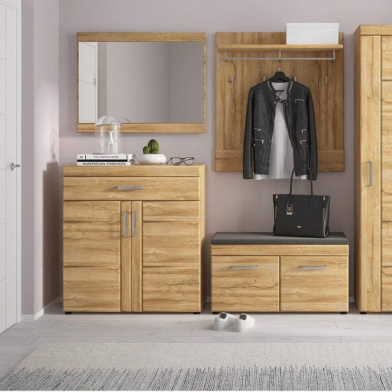 FTG Shoe Cabinet Cortina 2 door shoe cabinet in Grandson Oak Bed Kings