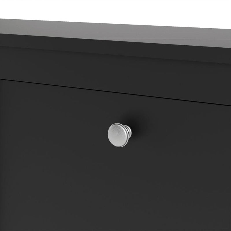 FTG Shoe Cabinet Madrid Shoe Cabinet 4 Compartments In Matt Black Bed Kings