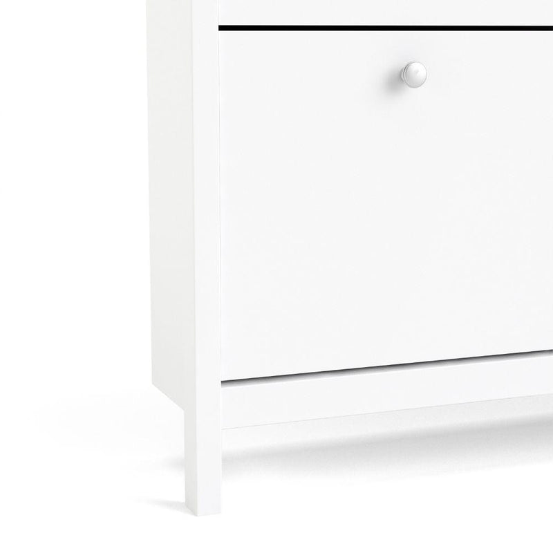 FTG Shoe Cabinet Madrid Shoe Cabinet 4 Compartments In White Bed Kings
