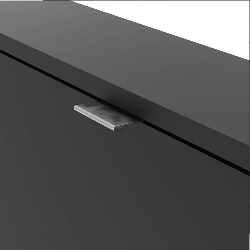 FTG Shoe Cabinet Shoe cabinet  with 1 tilting door and 1 layer - Matt Black Bed Kings