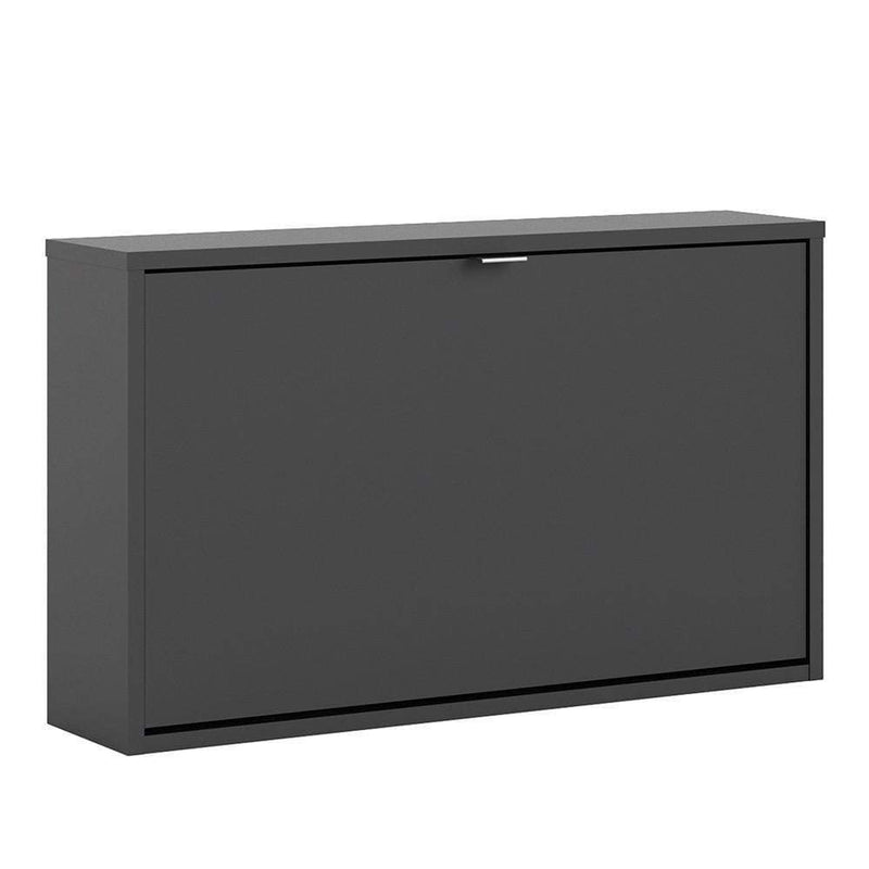 FTG Shoe Cabinet Shoe cabinet  with 1 tilting door and 1 layer - Matt Black Bed Kings