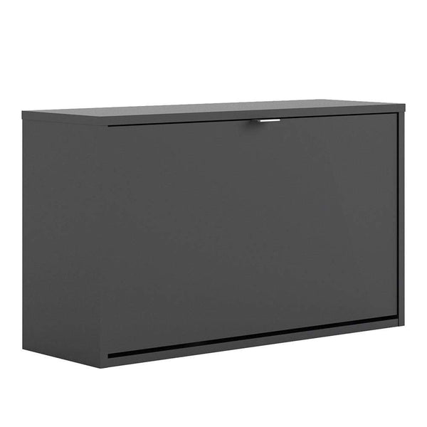 FTG Shoe Cabinet Shoe cabinet  with 1 tilting door and 2 layers - Matt Black Bed Kings