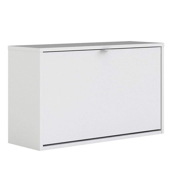 FTG Shoe Cabinet Shoe cabinet  with 1 tilting door and 2 layers - White Bed Kings