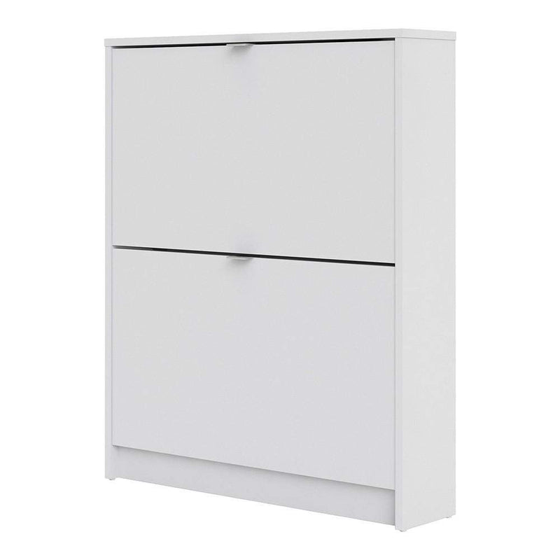 FTG Shoe Cabinet Shoe cabinet  with 2 tilting doors and 1 layer - White Bed Kings