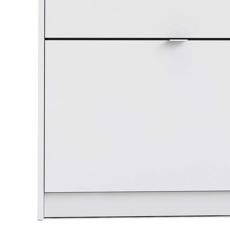 FTG Shoe Cabinet Shoe cabinet  with 2 tilting doors and 1 layer - White Bed Kings