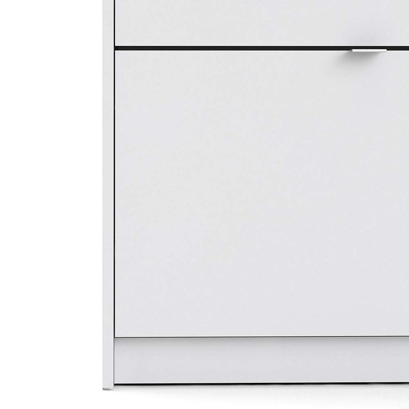 FTG Shoe Cabinet Shoe cabinet with 3 tilting doors and 1 layer - White Bed Kings