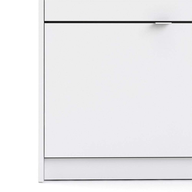 FTG Shoe Cabinet Shoe cabinet  with 3 tilting doors and 2 layers - White Bed Kings