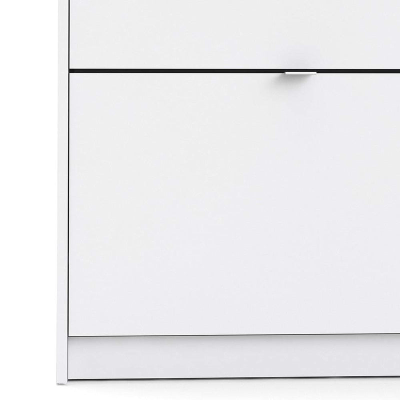 FTG Shoe Cabinet Shoe cabinet  with 4 tilting doors and 1 layer - White Bed Kings