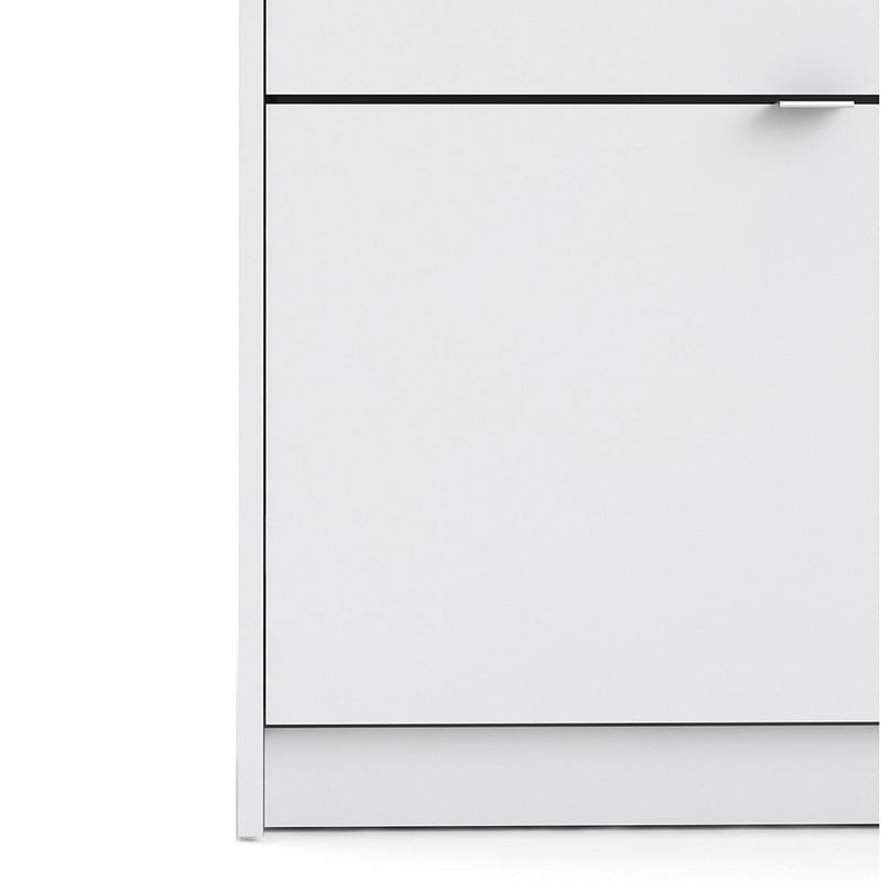FTG Shoe Cabinet Shoe cabinet  with 4 tilting doors and 2 layers - White Bed Kings
