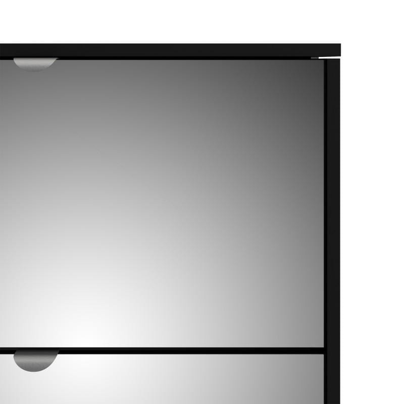 FTG Shoe Cabinet Shoes Shoe cabinet 5 Mirror tilting Doors in Black Bed Kings