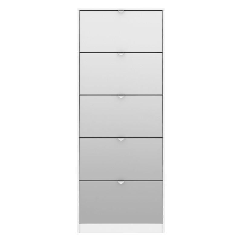 FTG Shoe Cabinet Shoes Shoe cabinet 5 Mirror tilting Doors in White Bed Kings
