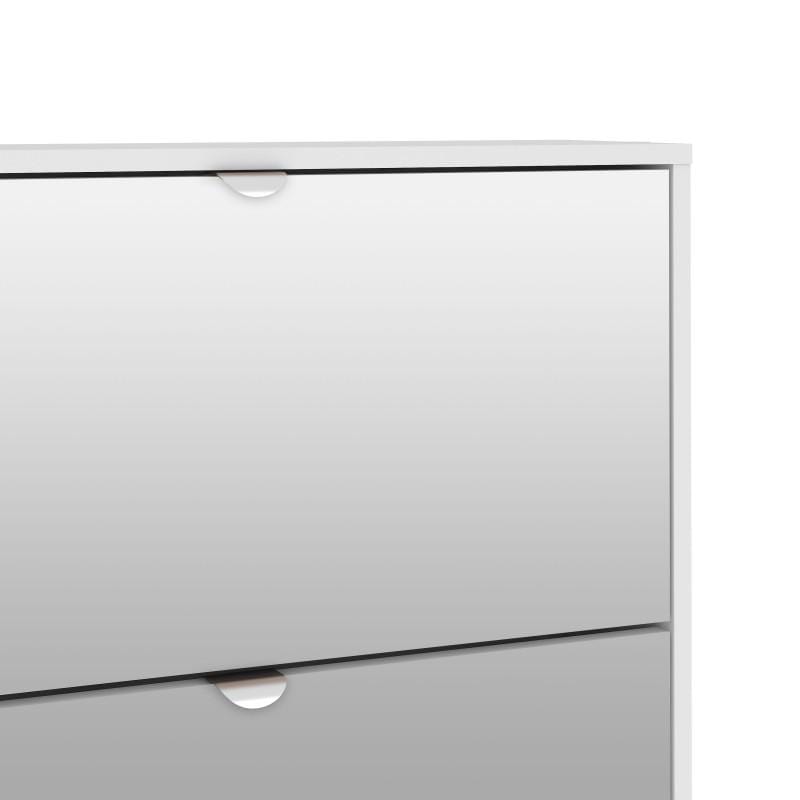 FTG Shoe Cabinet Shoes Shoe cabinet 5 Mirror tilting Doors in White Bed Kings