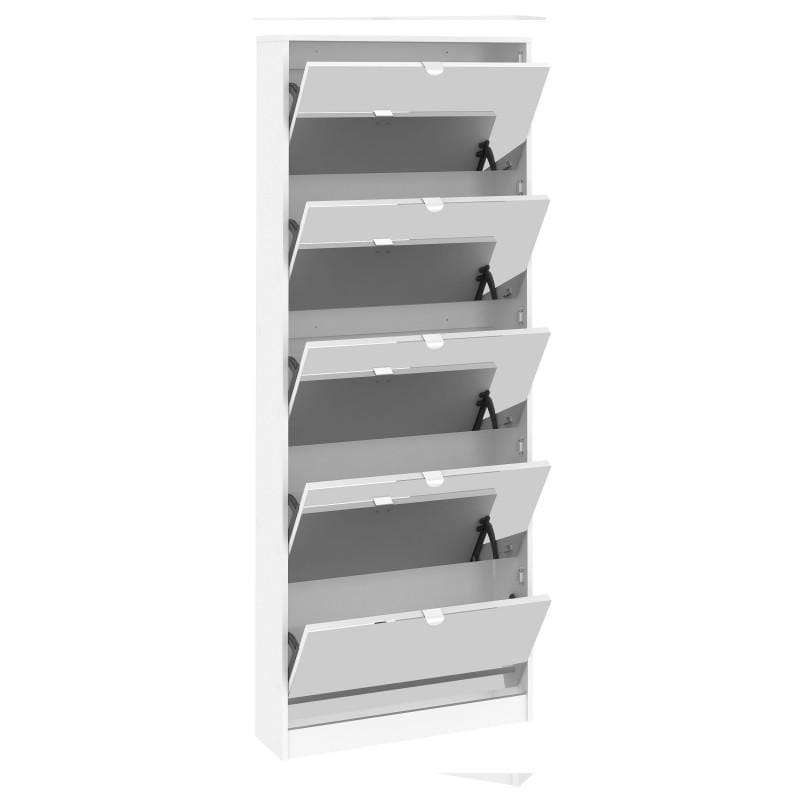 FTG Shoe Cabinet Shoes Shoe cabinet 5 Mirror tilting Doors in White Bed Kings