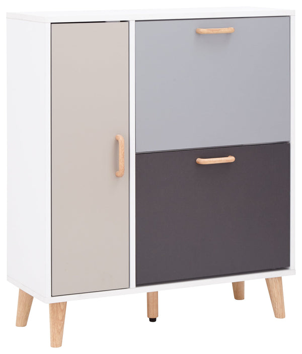 GFW Shoe Cabinet Delta Shoe Cabinet White/Grey Multi Bed Kings