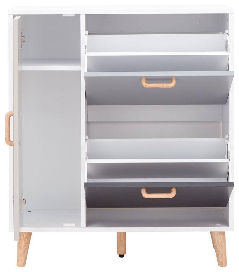 GFW Shoe Cabinet Delta Shoe Cabinet White/Grey Multi Bed Kings