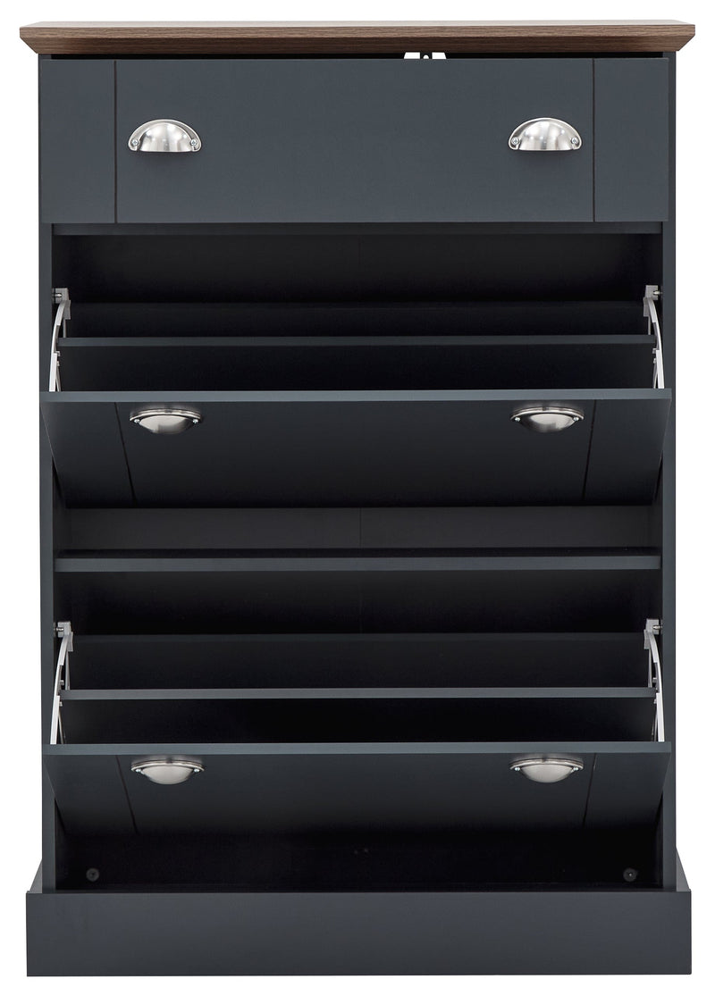 GFW Shoe Cabinet Kendal Deluxe Shoe Cabinet Slate Blue Bed Kings