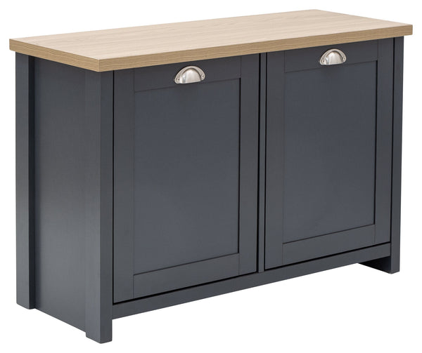 GFW Shoe Cabinet Lancaster Shoe Storage Slate Blue Bed Kings