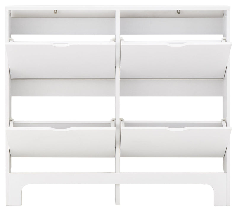 GFW Shoe Cabinet Narrow 4 Drawer Shoe Cabinet White Bed Kings