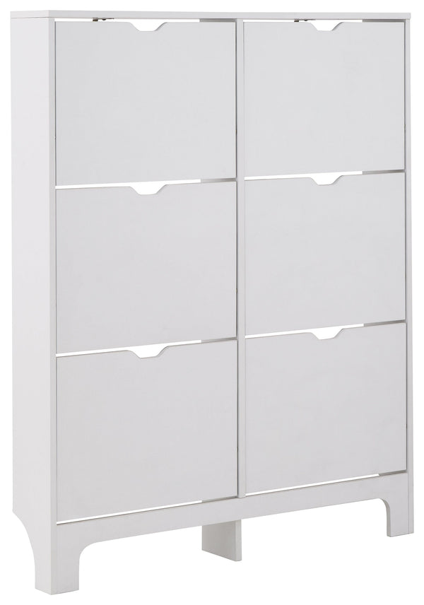 GFW Shoe Cabinet Narrow 6 Drawer Shoe Cabinet White Bed Kings