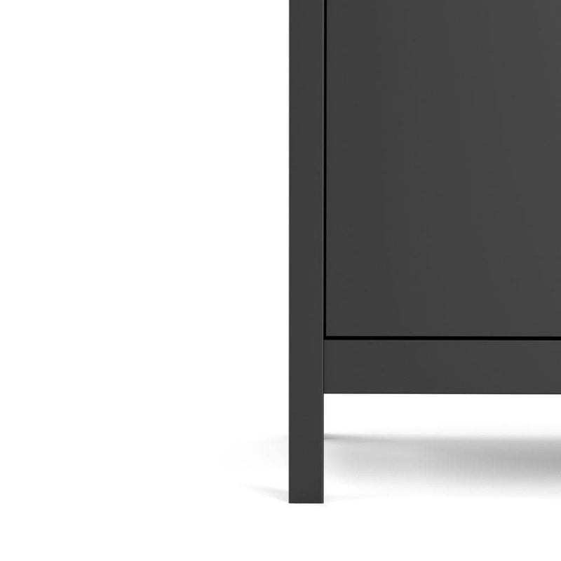 FTG Sideboard Barcelona Sideboard 2 Doors + 1 Drawer In Matt Black Bed Kings
