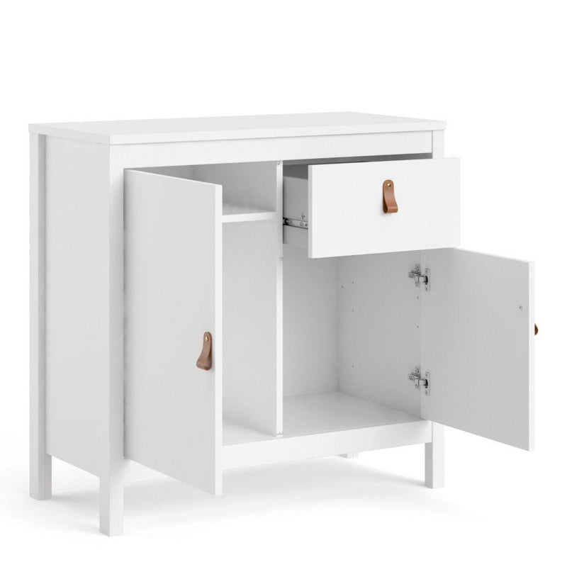 FTG Sideboard Barcelona Sideboard 2 Doors + 1 Drawer In White Bed Kings