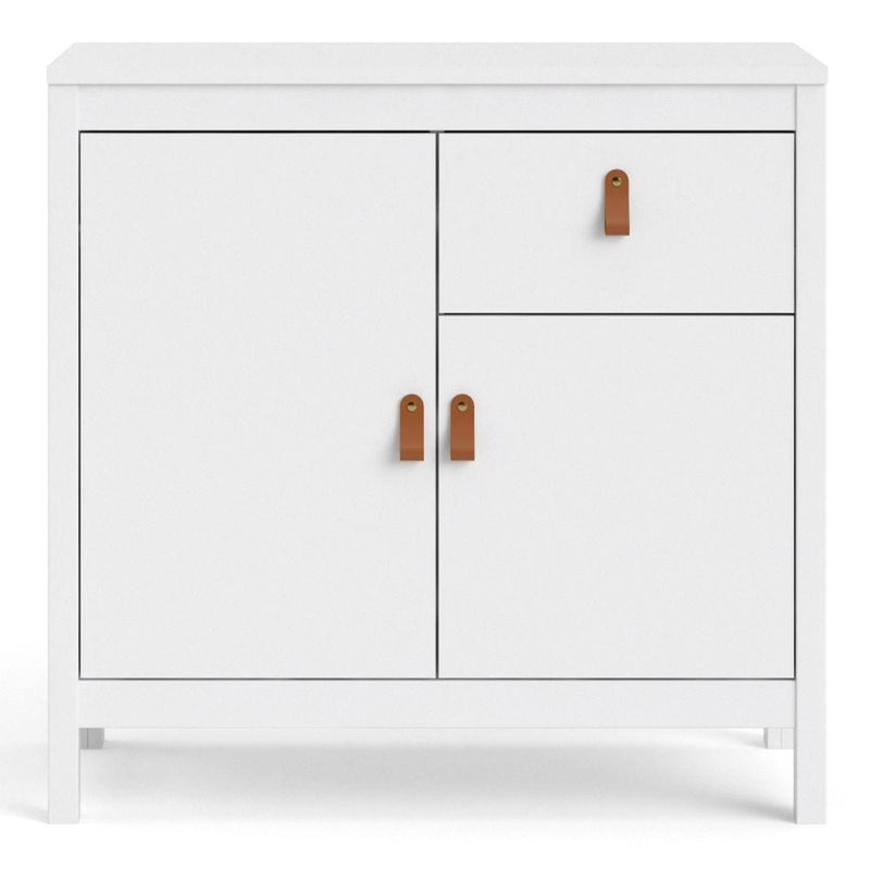 FTG Sideboard Barcelona Sideboard 2 Doors + 1 Drawer In White Bed Kings