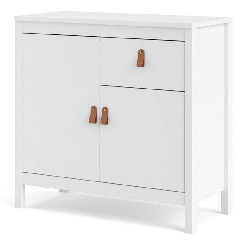 FTG Sideboard Barcelona Sideboard 2 Doors + 1 Drawer In White Bed Kings