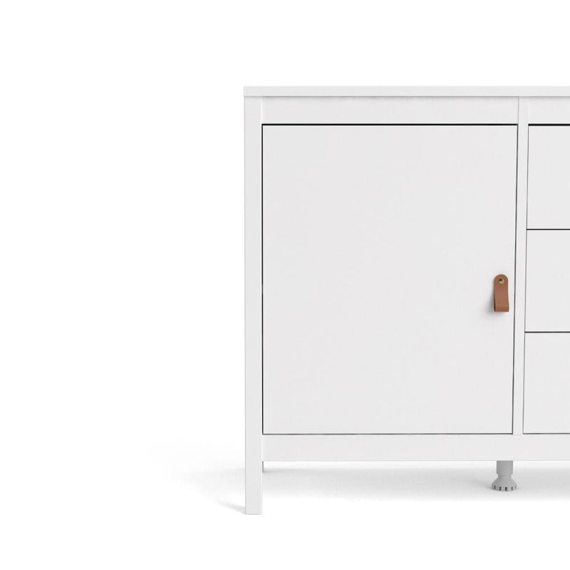 FTG Sideboard Barcelona Sideboard 2 Doors + 3 Drawers In White Bed Kings