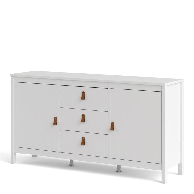 FTG Sideboard Barcelona Sideboard 2 Doors + 3 Drawers In White Bed Kings